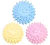 Mooff Juguetes masticables para perros para masticadores agresivos, 3 piezas de juguetes coloridos para perros, bola TPR con pinchos, juguete masticable de larga duración para masticadores agresivos y