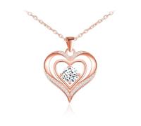 MOOFUN Colgante de corazón con circonita 925 collar de plata de ley 925 para mujer, collar de amor para mamá, mejor amiga, adolescente, niña, abuela, hermana, mujer, amor, regalo de cumpleaños, Plata