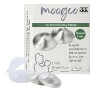 MOOGCO Copas de lactancia plateadas, protectores de pezón de plata de 999 quilates para lactancia, protección más duradera, sin químicos para tamaños de copa más grandes (XL, juego de 2)
