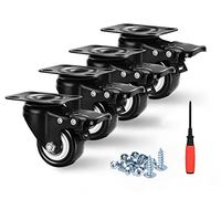 Moogiitools Ruedas para Muebles Pesados con 4 Freno + Tornillos - 50 mm Hasta 270 kg - 4 Ruedas que No Dejan Marcas de Alta Resistencia - Ruedas Giratorias para Palets Engomadas