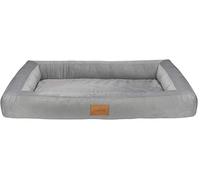 MOOI Simple Blue Cama para Perros de Terciopelo Suave, Relleno de Espuma de Poliuretano 100% Agradable al Tacto, Lavable a máquina a 30 °C, Disponible en 3 tamaños, Gris, 80 x 120 x 14 cm