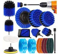 MOOING 20 Piezas Cepillo Taladro, Cepillo de Limpieza Electrico, Cepillo Taladro Limpieza Kit, Multifuncional Cepillos Taladro Suave para, Baño, Alfombras, Suelos, Azulejos, Cocina, Llantas, Coche