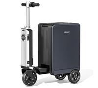 MOOJAY Patín de Maleta Eléctrico 20" Aprobado por Aerolíneas Ligero | 25L Maleta Montable para Viajes, Equipaje Inteligente Montable con Candado TSA, Carga USB y Batería Extraíble - Gris