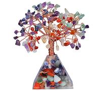 mookaitedecor Árbol de dinero bonsái de cristal natural de 7 chakras, regalo de cristal curativo, hecho a mano, piedras preciosas de árbol de la vida, adornos de Feng Shui, cristal de cuarzo, buena