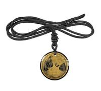 mookaitedecor Collar con colgante de cristal de piedra redonda con cuerda de nailon ajustable, amuleto religioso católico Jesús joyas regalos para hombres y mujeres