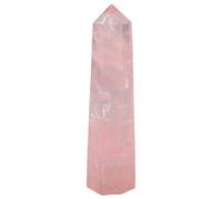 mookaitedecor Curación Cristales Punto Varita cayó Prisma Tallado Piedra de Reiki meditación Decor, Cuarzo Rosa Natural Rosa Quartz(1.77-2.36")