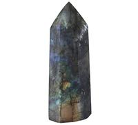 mookaitedecor Curación Cristales Punto Varita cayó Prisma Tallado Piedra de Reiki meditación Decor, labradorita Natural Labradorite(1.77-2.95")