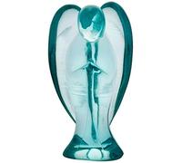 mookaitedecor Figura de ángel de la guarda de cristal azul de 3 pulgadas, estatua tallada para el hogar, regalos de cristal curativo, ángel de piedra para decoración de chakras Reiki
