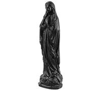Mookaitedecor - Figura de la Santa Madre de piedra de cristal tallada a mano, estatua de la Virgen María orando decoración del hogar y regalo religioso, Obsidiana negra