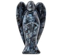 Mookaitedecor - Figura decorativa de ángel de la guarda con cristales tallados, piedra curativa Reiki