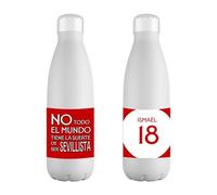 Mookase Botella Personalizada del Sevilla con Nombre - Botella de Acero Inoxidable de 700 ml - Equipo de futbol - Regalo Original para Niña y Niño