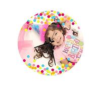 Mookase Reloj de Pared Personalizado Circular Patron Confeti 20x0,5 cm con tu Propia Foto | Reloj de Madera con Foto, Texto o Imagen | Regalo Original