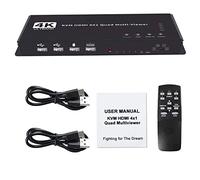 MOOKEENONE 4K KVM HDMI Matrix Video Wall Controller Multi-visor 4x1 HDMI Quad Multi-Viewer Conmutador sin costuras Controlador 4 en 1 Salida con Loop para PC