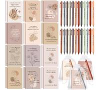 Mooliwe Juego de 96 cuadernos de gratitud con bolígrafos, bolsas pequeñas, blocs de notas de aliento motivacional, diario de afirmaciones diarias para mujeres, alivio del estrés (elegante)