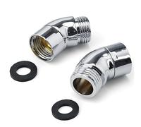 Moollyfox 2 Adaptadores de Ducha de Mano, Cabezal de 135 Grados, Ángulo Ajustable, Universal de 1/2 Pulgadas Con Arandelas, Codo Para Manguera