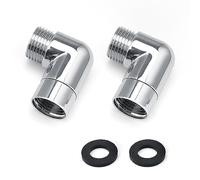 Moollyfox 2 Adaptadores de Ducha de Mano, Cabezal de 90 Grados, Ángulo Ajustable, Universal de 1/2 Pulgadas Con Arandelas, Codo Para Manguera