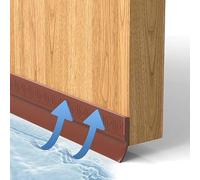 Moollyfox Burlete para puertas, 100 cm, autoadhesivo, ahorro de costes de energía, aislamiento acústico de silicona premium, protección contra queso, junta inferior (marrón)