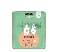 Pañales Moomin Baby Eco Talla 4, 7-14 kg, 42 pañales premium con barrera antifugas | suaves y agradables para la piel, transpirables, absorbentes, sin productos químicos innecesarios |