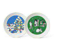 Moomin Coleccionistas Plato 19 cm 2-pack Navidad y Dibujo Arabia