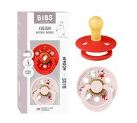 Moomin x BIBS Chupete, 0-6 meses, 2-pack, Candy Apple/Petal