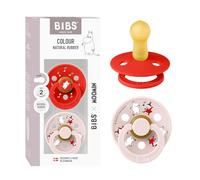 Moomin x BIBS Chupete, 6-18 meses, 2-pack, Candy Apple/Petal
