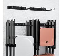 MOOMSINE Garage Storage Organization Wall Mount, Heavy Duty Folding Chair Storage, Garden Tool Hanger for Patio, Beach & Camping Chairs Organizer Hooks, Holds 240 lbs - 2 Pack