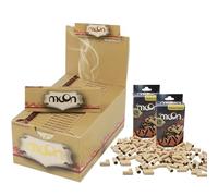 MOON 50 folletos de papel de madera regular de 1 1/4 de papel de liar de 77 x 44 mm, 1 caja de 2000 hojas con 240 puntas de filtro preenrolladas de 7 mm de diámetro