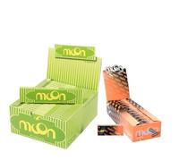 MOON 50 libritos Papel de madera Papel de liar tamaño King regular 108 * 44 mm 1 caja 1600 hojas Verde con 1 caja de boquillas