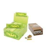 MOON 50 libritos papel madera regular tamaño king papel de liar 108 * 44 mm 1 caja 1600 hojas rojo con 1 caja de boquillas