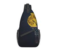 Moon and Basketball Merry Christmas Sling Bag, Mochila de Hombro Paquete de Pecho Causal Crossbody Daypack para Mujeres Hombres Senderismo Viajes