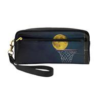 Moon and Basketball - Neceser de viaje para mujer, con dos bolsillos, organizador de accesorios esenciales de belleza diaria, Black, Talla única, Neceser de maquillaje