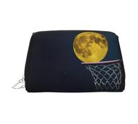 Moon and Basketball - Organizador de maquillaje listo para viajar, bolsa de aseo portátil para mujer, Silver, Talla única, Neceser