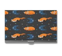 Moon and Red Panda - Tarjetero profesional delgado, organizador de tarjetas de visita ideal y soporte para tarjetas de regalo para hombres y mujeres, Estilo-14-6, Talla única, Estuche para tarjetas de