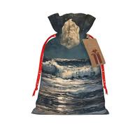 Moon And Sea - Bolsa resistente con cordón de 4.7 x 6.9 pulgadas, bolsa de regalo moderna y práctica para necesidades diarias, 1 unidad