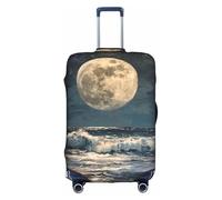 Moon And Sea - Funda elástica para maleta, antiarañazos, funda de viaje, color blanco, X-Large, blanco, X-Large