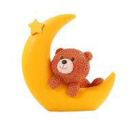 Moon Bear Cake Topper, Decorative Desk Sculpture, 3,15 x 2,76 in Resin Bear Figurine, Baby Shower Cake Decoration, Desktop Ornament, Cute Statue, Event Decor Accessory