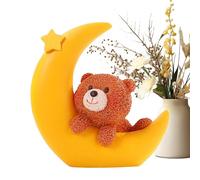 Moon Bear Cake Topper, Decorative Sculpture, Resin Figurine, Cute, Portbale Shower Theme, Sturdy Resins Desk and Cake Decoration Beautiful Addition to any Room