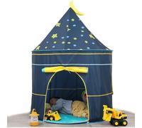 (Moon Blue)Kids Play Tent with Light Up Stars Teepee Play Tent Princess Castle Tent for Indoor and Outdoor Playhouse Birthday Gift