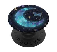 Moon Butterfly Astrology Hippie Witchy Floral Aesthetic PopSockets PopGrip Adhesivo