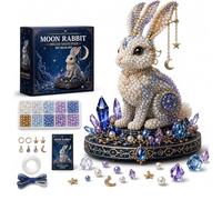 Moon Cat Luna Guardian DIY Kit de cuentas 3D CelestialMoon & Stars DIY Kit, Tiny 3D Beaded Moon Cat DIY Kit, Kit de decoración de gato mágico hecho a mano para los amantes de las manualidades