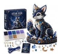 Moon Cat Luna Guardian DIY Kit de cuentas 3D CelestialMoon & Stars DIY Kit, Tiny 3D Beaded Moon Cat DIY Kit, Kit de decoración de gato mágico hecho a mano para los amantes de las manualidades