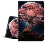 Moon Cherry Blossom Tree - Funda protectora inteligente para Samsung Galaxy Tab A9 de 8.7 pulgadas 2023 (SM-X110/X115/X117), múltiples ángulos de visión con función de encendido automático para