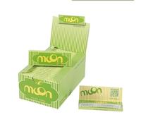 MOON Classic Cigarette Paper Slow Burning Unbleached Paper Material de Arpillera 77x44mm 50 Hojas/40 Hojas Cada Una 2000 Hojas Verde