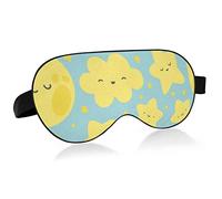 Moon Cloud and Stars Sleep Eye Mask, Sleeping Mask & Blindfold con diadema elástica Soft Comfort Eyeshade Sleep Cover para Travel Yoga Nap