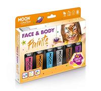 Moon Creations Tubos de pintura facial y corporal | 12ml | Sin escamas | Sin crueldad | Pintura facial para niños, adultos, disfraces, festivales, Halloween Caja de colores de aventura Costumes