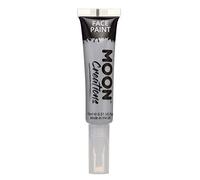 Moon Creations Tubos de pintura facial y corporal con pincel aplicador | Sin crueldad | Pintura facial para niños, adultos, disfraces, festivales, Halloween Gris 15ml