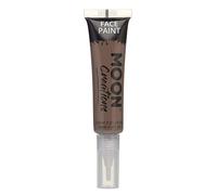 Moon Creations Tubos de pintura facial y corporal con pincel aplicador | Sin crueldad | Pintura facial para niños, adultos, disfraces, festivales, Halloween Marrón 15ml