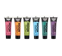 Moon Creations Tubos de Pintura Facial y Corporal | Juego de Brillos | 12ml | Sin Escamas | Sin Crueldad | Pintura Facial para Niños, Adultos, Disfraces, Festivales, Halloween Verde