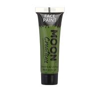 Moon Creations Tubos de pintura facial y corporal | Sin escamas | Sin crueldad | Pintura facial para niños, adultos, disfraces, festivales, Halloween Verde 12ml