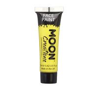 Moon Creations Tubos de pintura facial y corporal | Sin escamas | Sin crueldad | Pintura facial para niños, adultos, disfraces, festivales, Halloween Amarillo 12ml